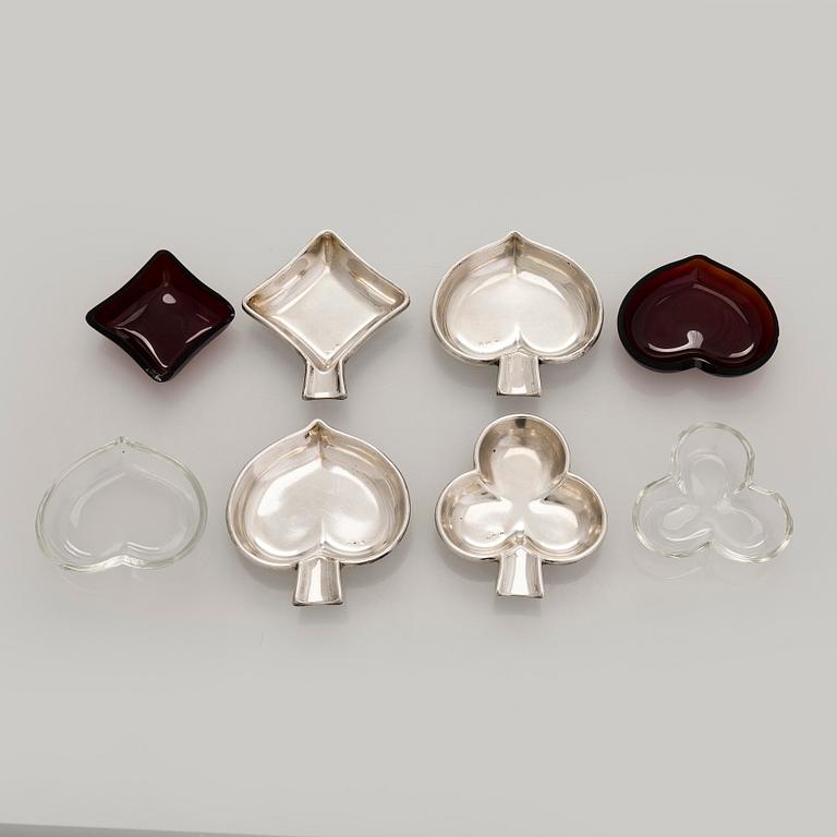 A tray with ashtrays, silver and glass, Czechoslovakia 1942-1945.