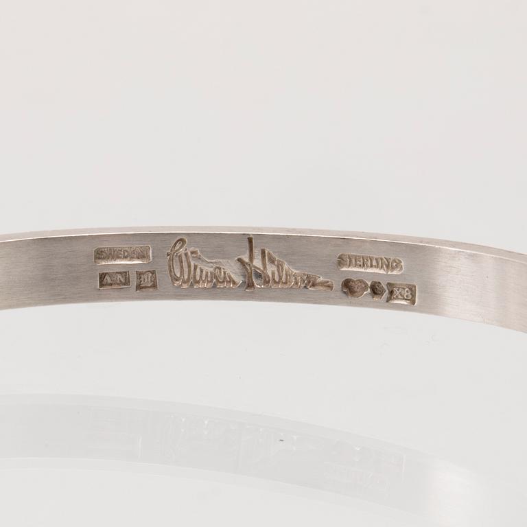 Wiwen Nilsson, armband silver med polerad lapis lazuli och trappslipad bergkristall, Lund 1948.