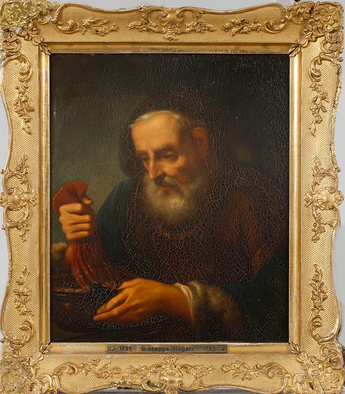 UNKNOWN ARTIST, oil on sheet metal, copy after Giuseppe Nogari, 19th century.