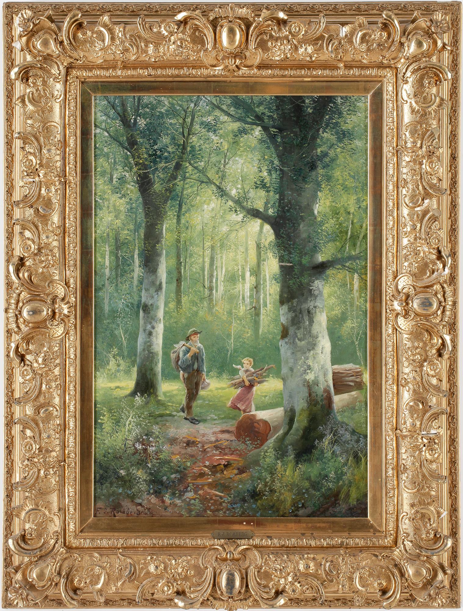 OKÄND KONSTNÄR, olja signerad F.J ROMBERG.