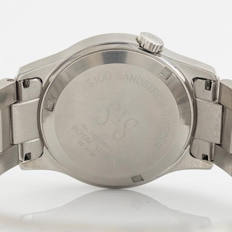 Sjöö Sandström, Royal Steel Classic, armbandsur, 37 mm.