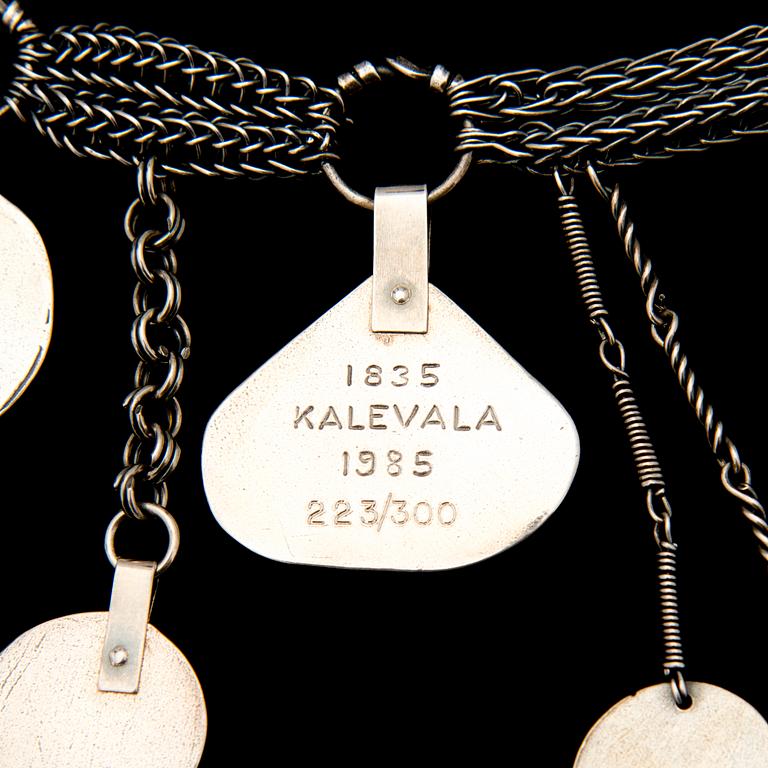 KALEVALA KORU, JUBILEUMS COLLIER, 150 år, silver, 1985.