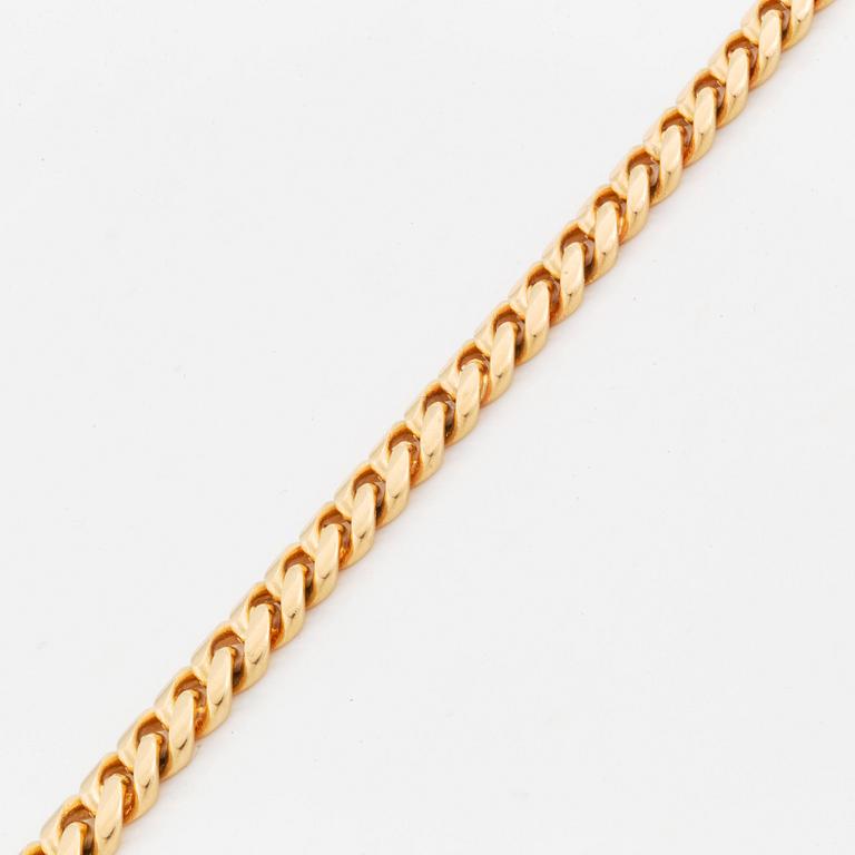 An 18K gold necklace with a round brilliant-cut diamond weight ca 1.65 cts quality ca I vs, by Jan Hellströmer.
