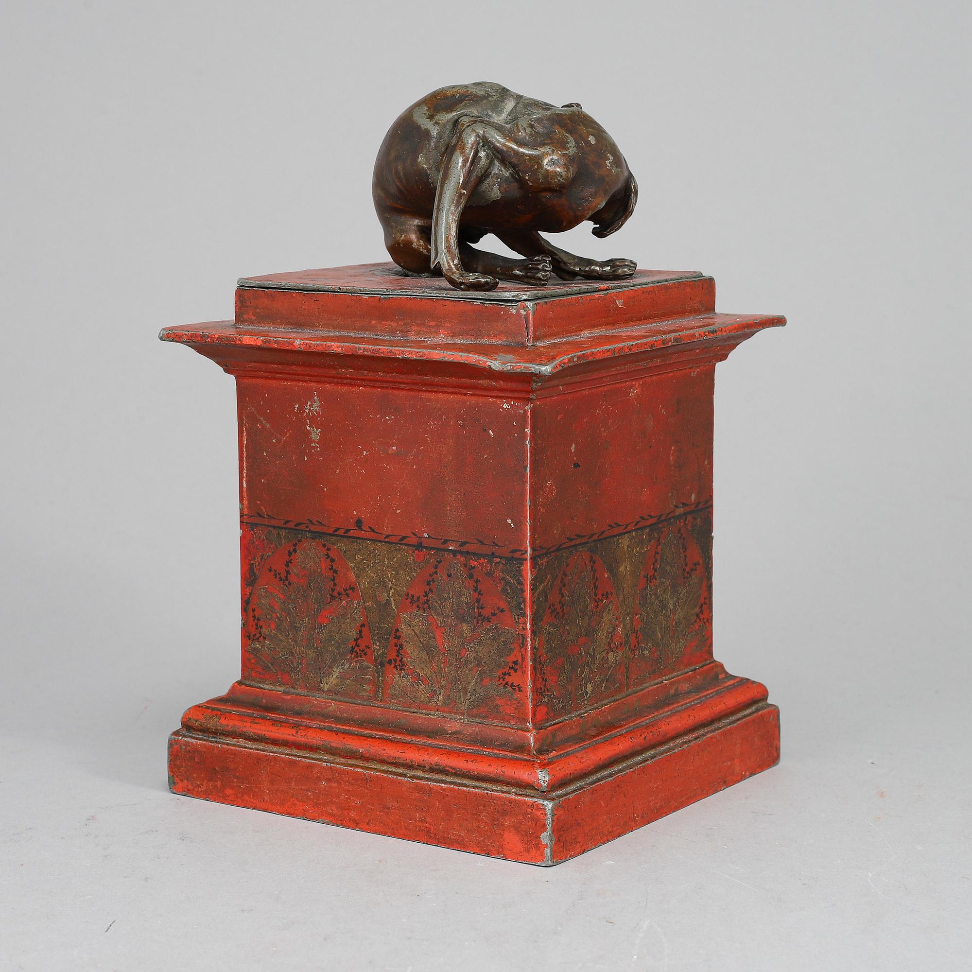 A painted Biedermeier tobacco jar, probably Germany, early 19th century.