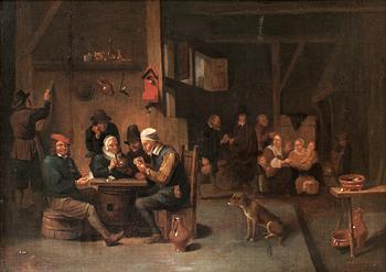 377. David Teniers d.y Efter, Värdshusinteriör med kortspelande bönder.