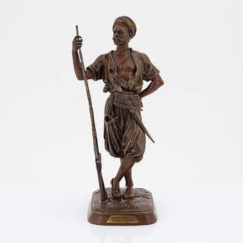 Jean Didier Debut, after, a patineted bronze sculpture, signed.