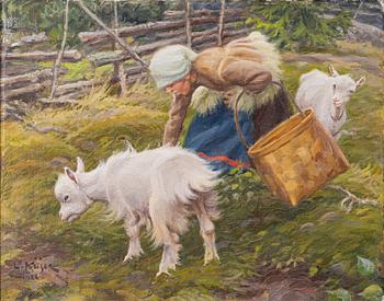 Ernst Küsel, Woman with kids.