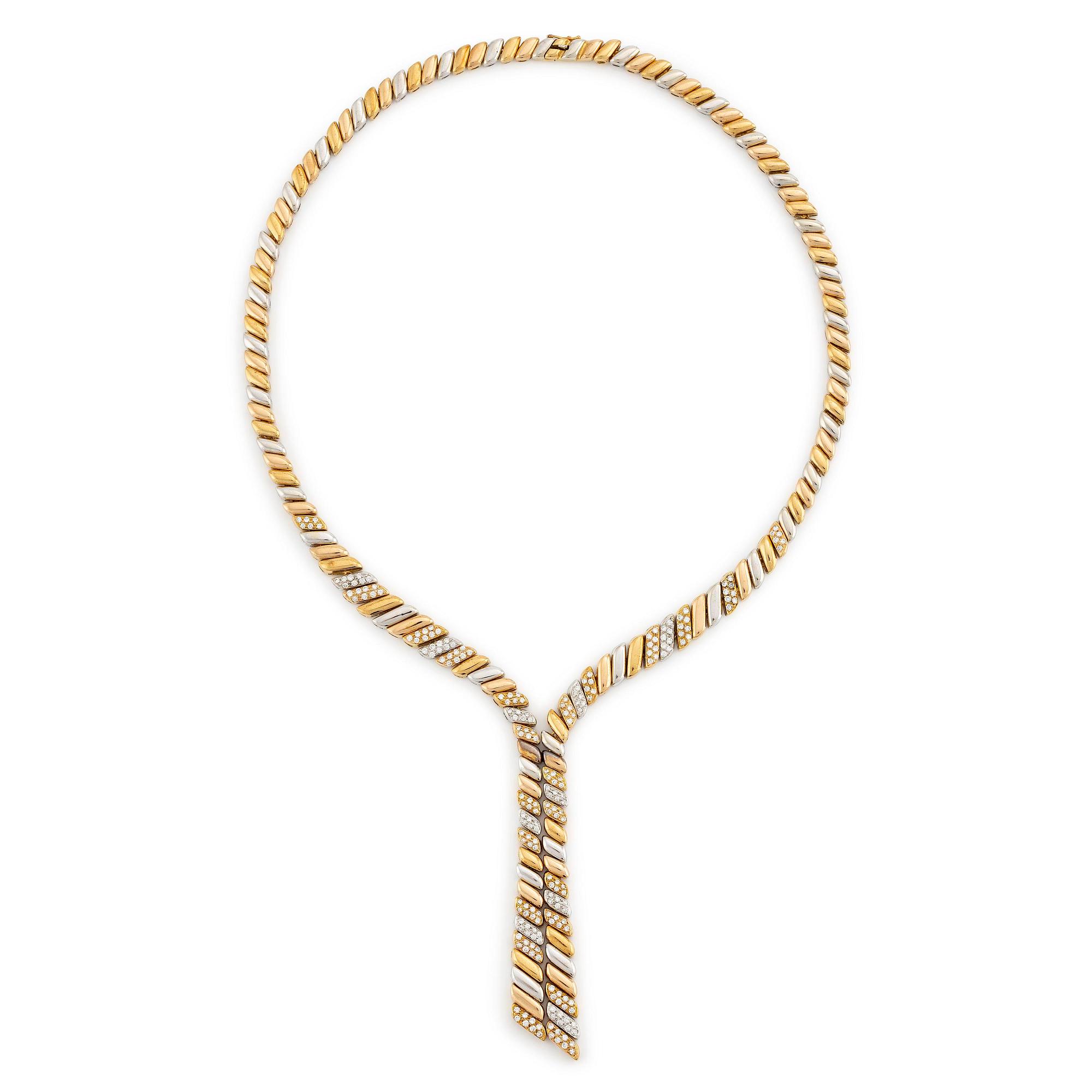 Collier 18K guld med runda briljantslipade diamanter, Damiani.