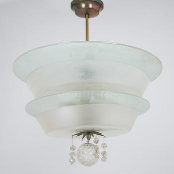 A pendant Art Deco ceiling light, 1920-30s.