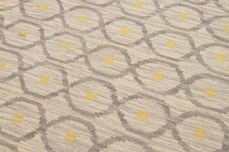 A carpet, flat weave, c. 340 x 246 cm, signed JBV (Johanna Brunssons Vävskola).