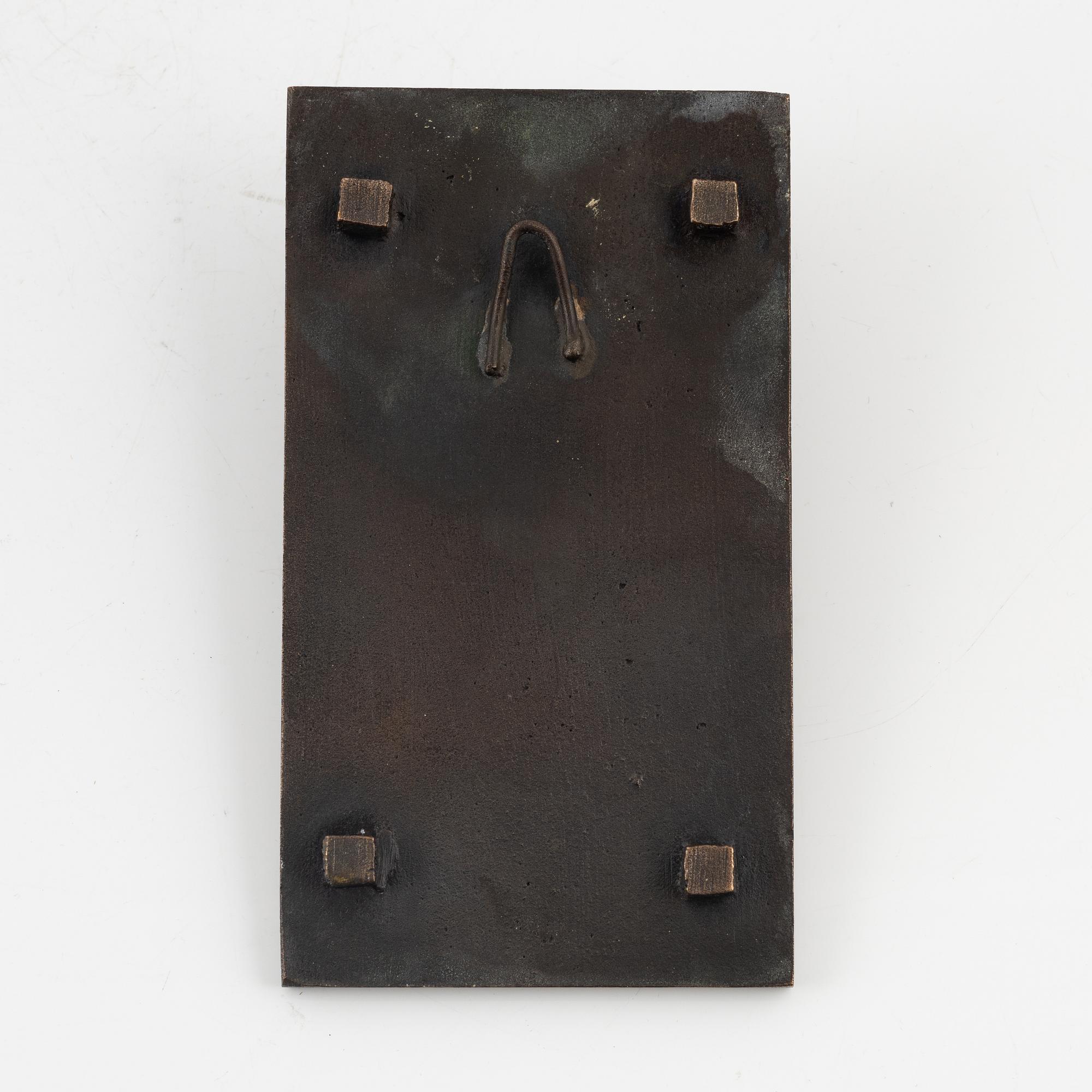 Bror Marklund, embossment, bronze, height 16 cm.