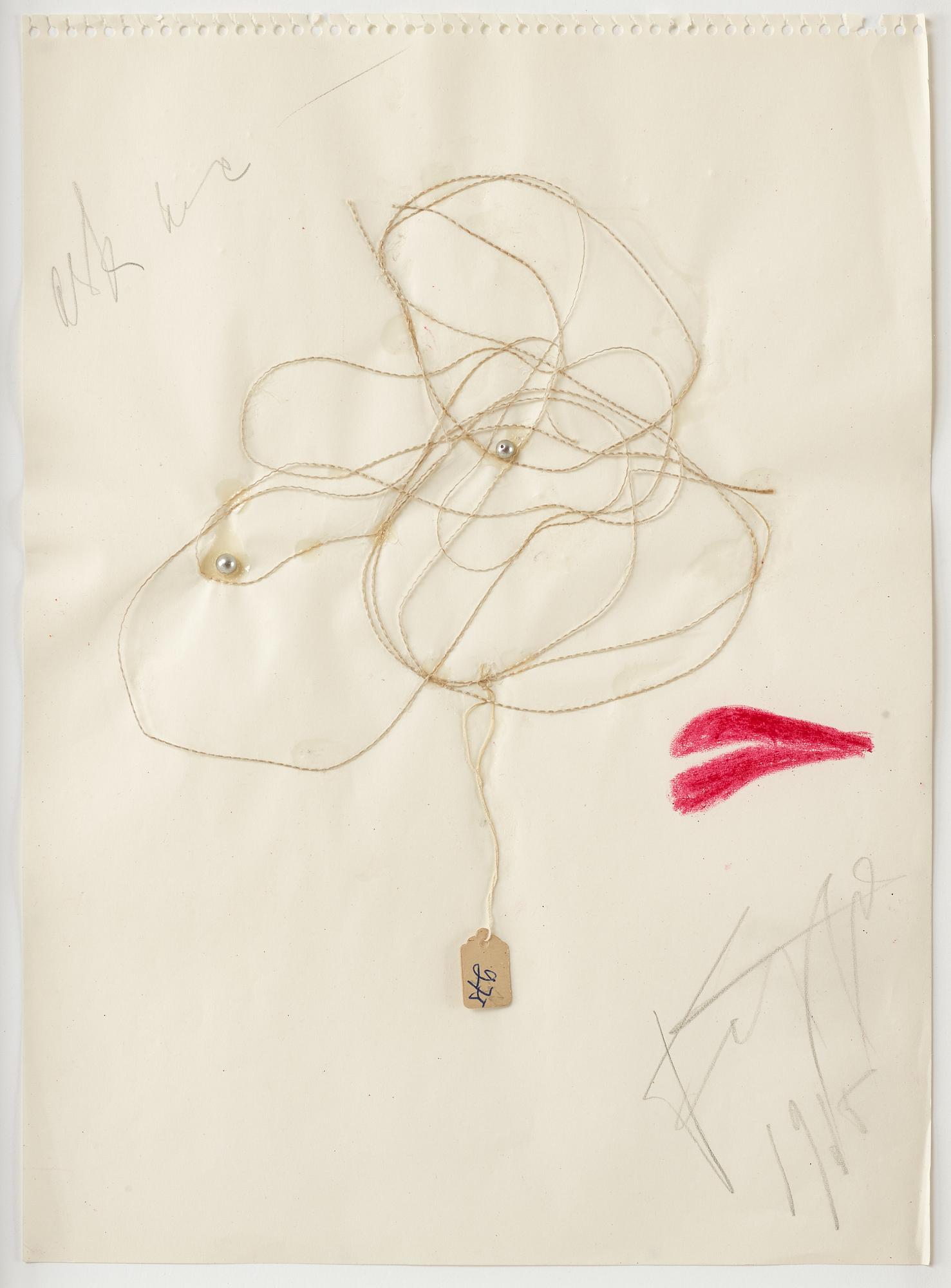 Eddie Figge, mixed media with collage on paper, signed and dated 1965.