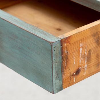 A painted late Gustavian style table with a drawer.