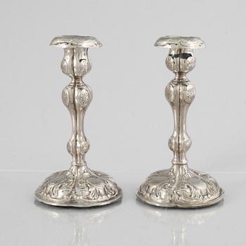 A Pair of Swedish Silver Candlesticks, mark of Markström & Co, Uppsala 1876.