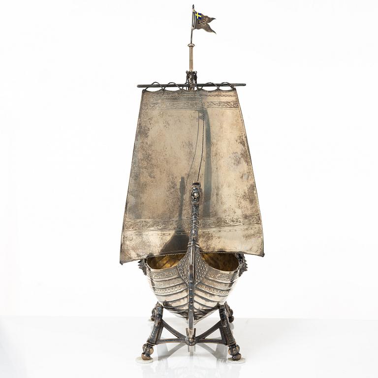 Karl Anderson, a silver viking ship figurine, Stockholm 1905.