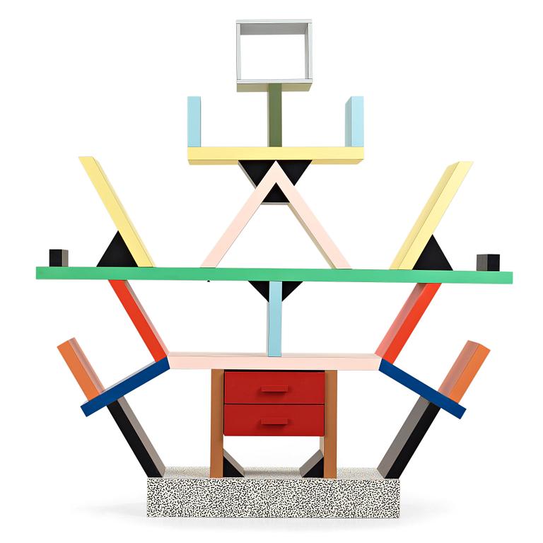 ETTORE SOTTSASS, bokhylla "Carlton" Memphis, Milano Italien, 1981.