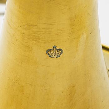 A valve trombone, 19th or early 20th Century.