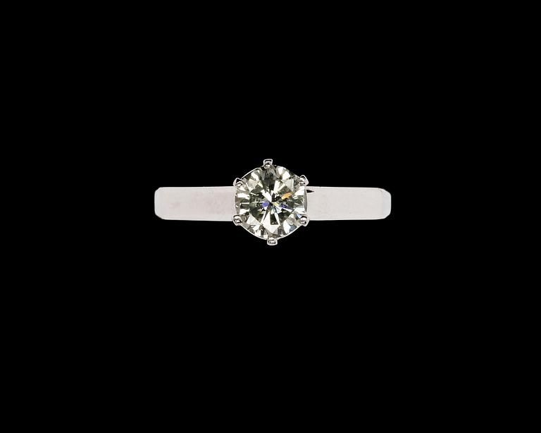 RING, brilliant cut diamond, tot. 0.81 cts.