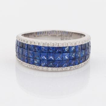 Sapphire and brilliant cut diamond ring.