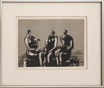 Henry Moore, "Three Seated Figures with Children". 1975.