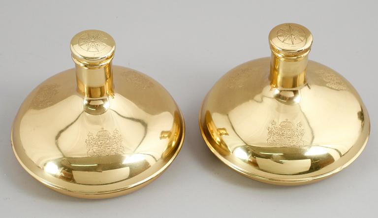 SKEPPSKARAFFER, 2 st, Norrsken Metall AB, Sweden, 1900-talets andra hälft.