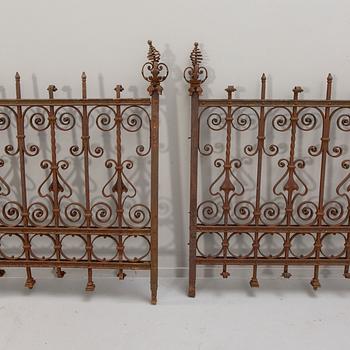 A cast iron two part fence around 1900.