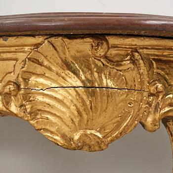 Konsolbord, troligen Danmark, 1700-talets andra hälft, Rokoko.