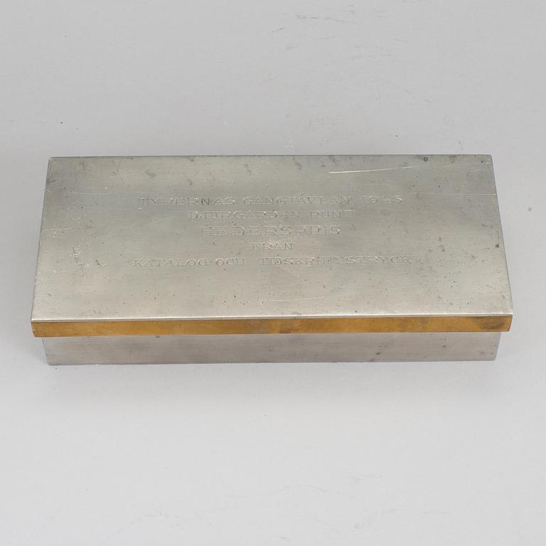 BOXES, Firma Svenska tenn, brass and tin, 1938.