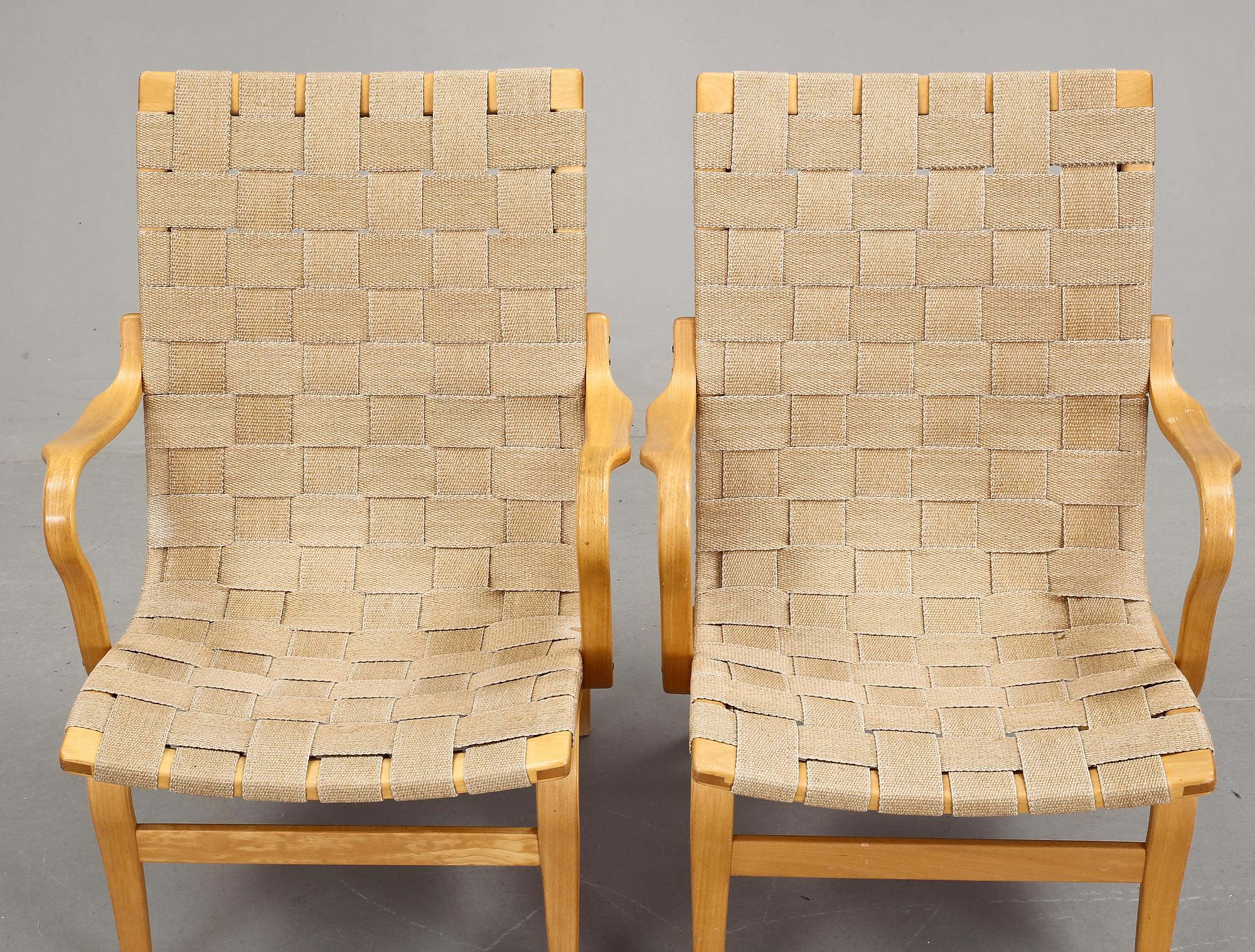 FÅTÖLJER, ett par. "Eva", Bruno Mathsson.