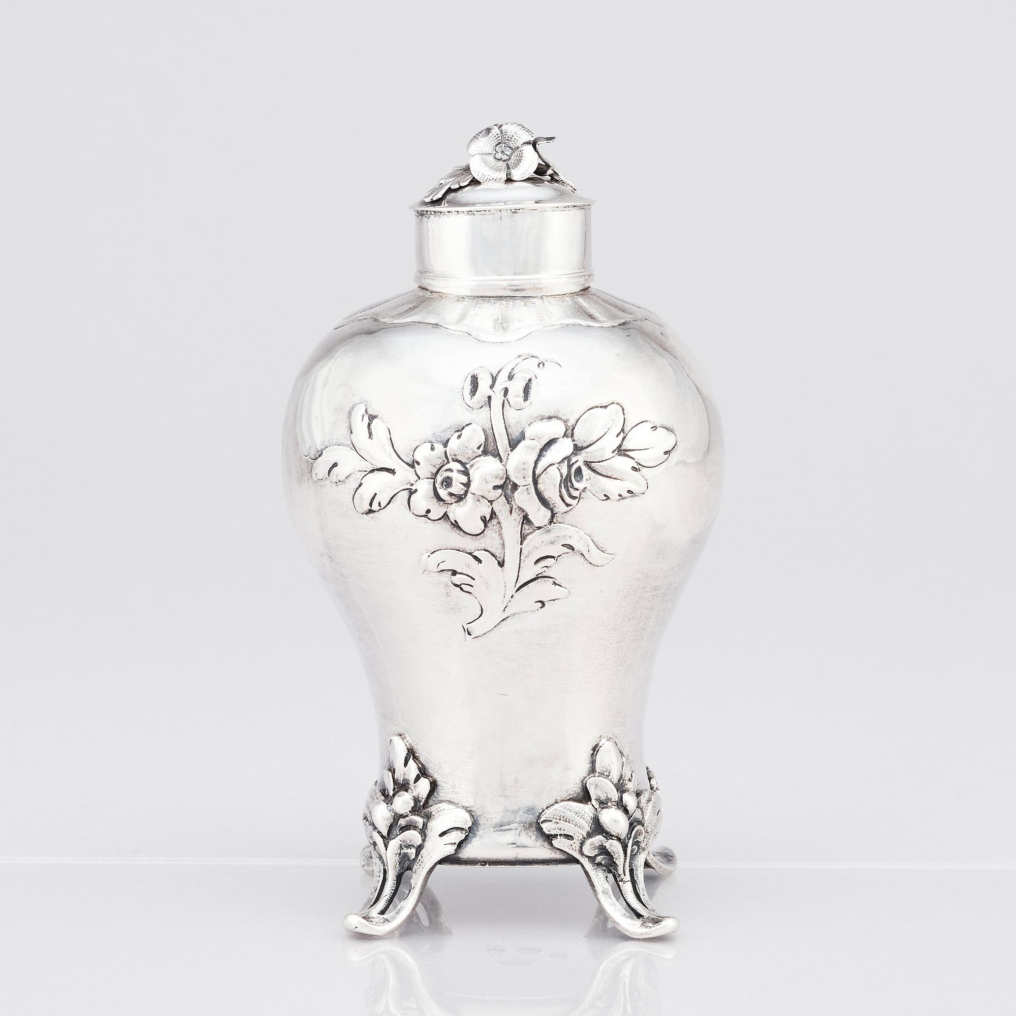 Erik Niklas Thomé, tedosa, silver, Stockholm 1771. Rokoko.