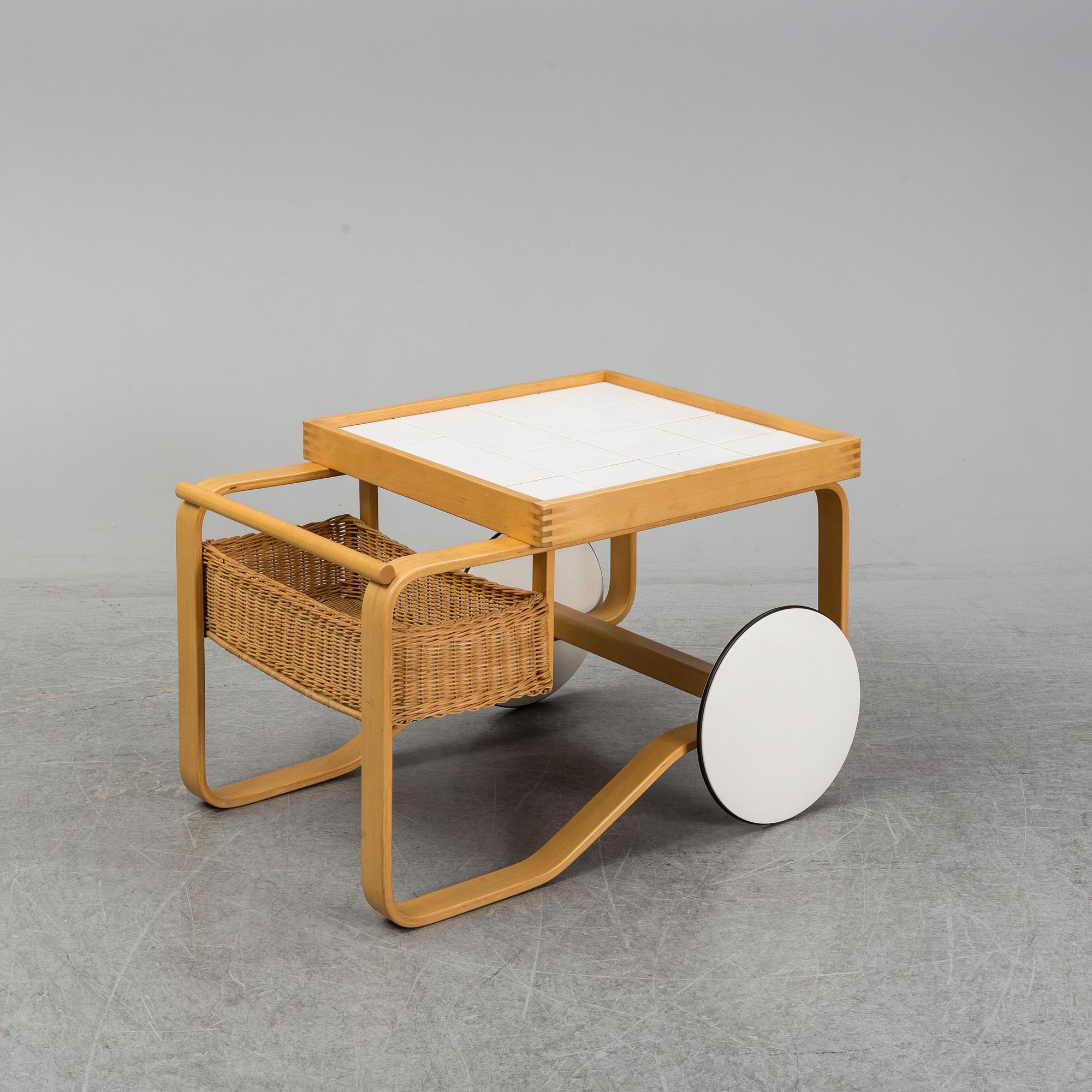 ALVAR AALTO, a model 900 birch tea trolley, Artek, Finland.