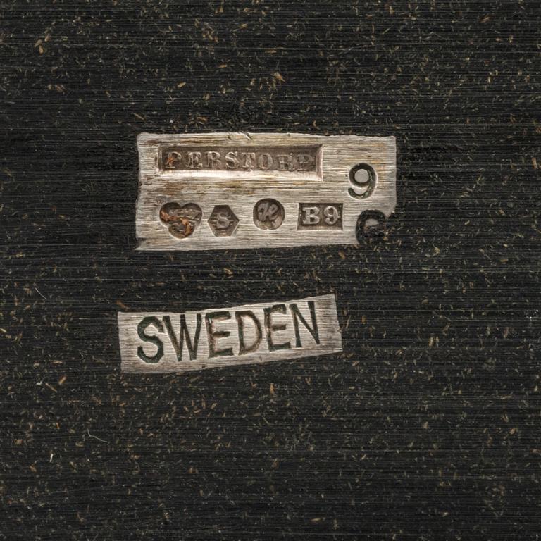 A Swedish 20th century silver and isolit tray mark of Skånska ättikfabriken ab Perstorp 1952.