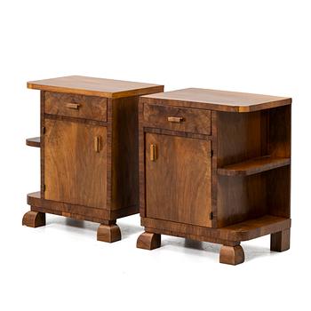 Sängbord, ett par, art deco-stil, 1900-talets mitt.