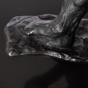 Gudmar Olovson, sculpture. Signed. Numbered. Foundry mark. Bronze, total height 35 cm, length 29 cm.