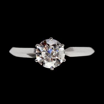 108. RING, brilliant cut diamond, 1.18 cts.
