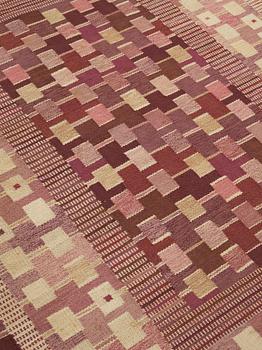 Marianne Richter, A CARPET, "Villemo, rosa", flat weave, ca 246,5 x 177 cm, signed AB MMF MR.