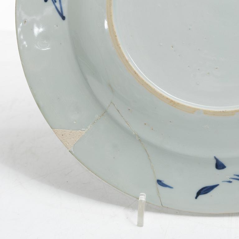 Eleven blue and white porcelain plates, China, Qing dynasty 18th century.