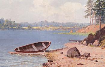 Eugen Taube, Boat by the beach.