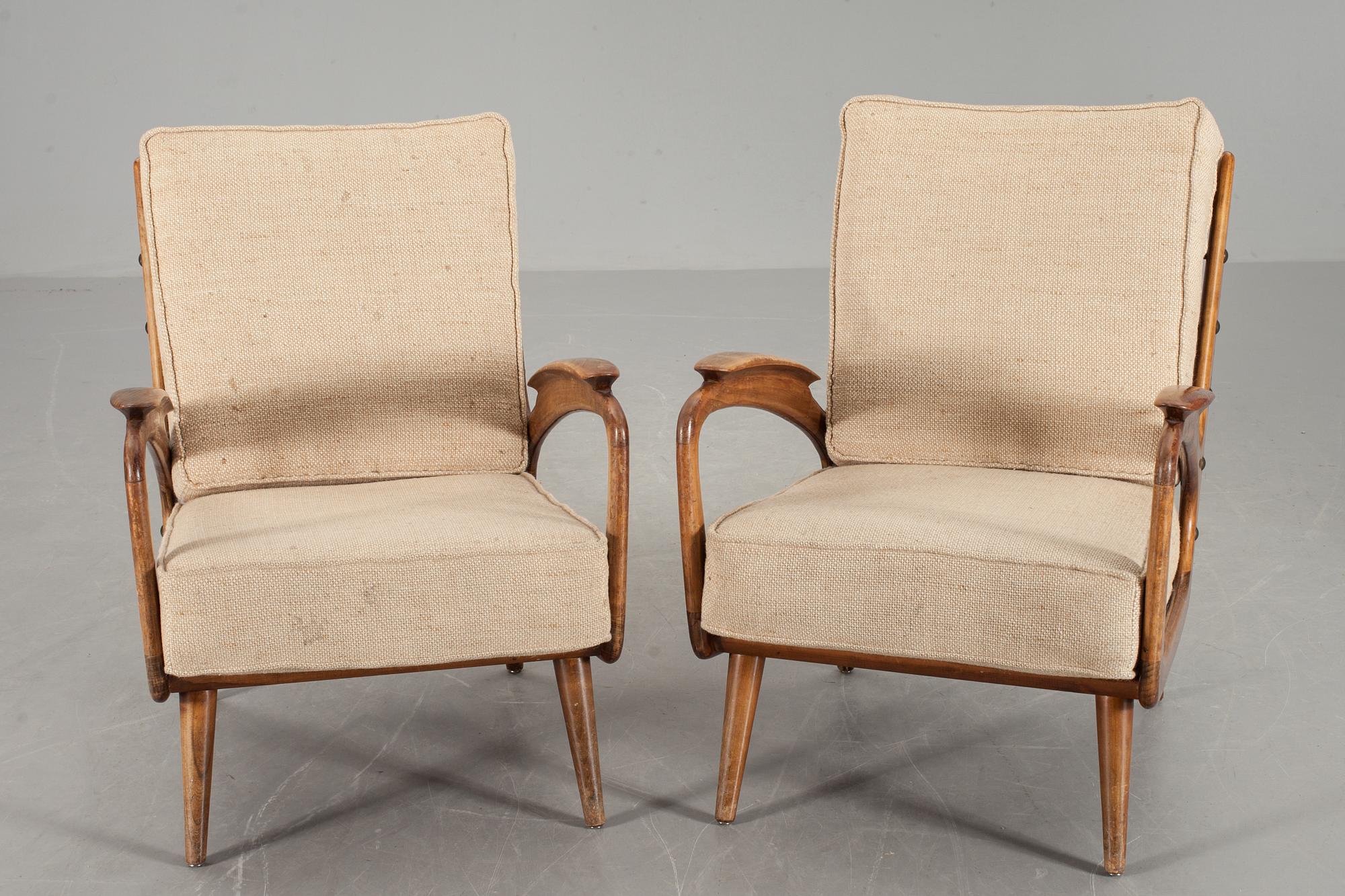 FÅTÖLJER, ett par, 1900-talets mitt.