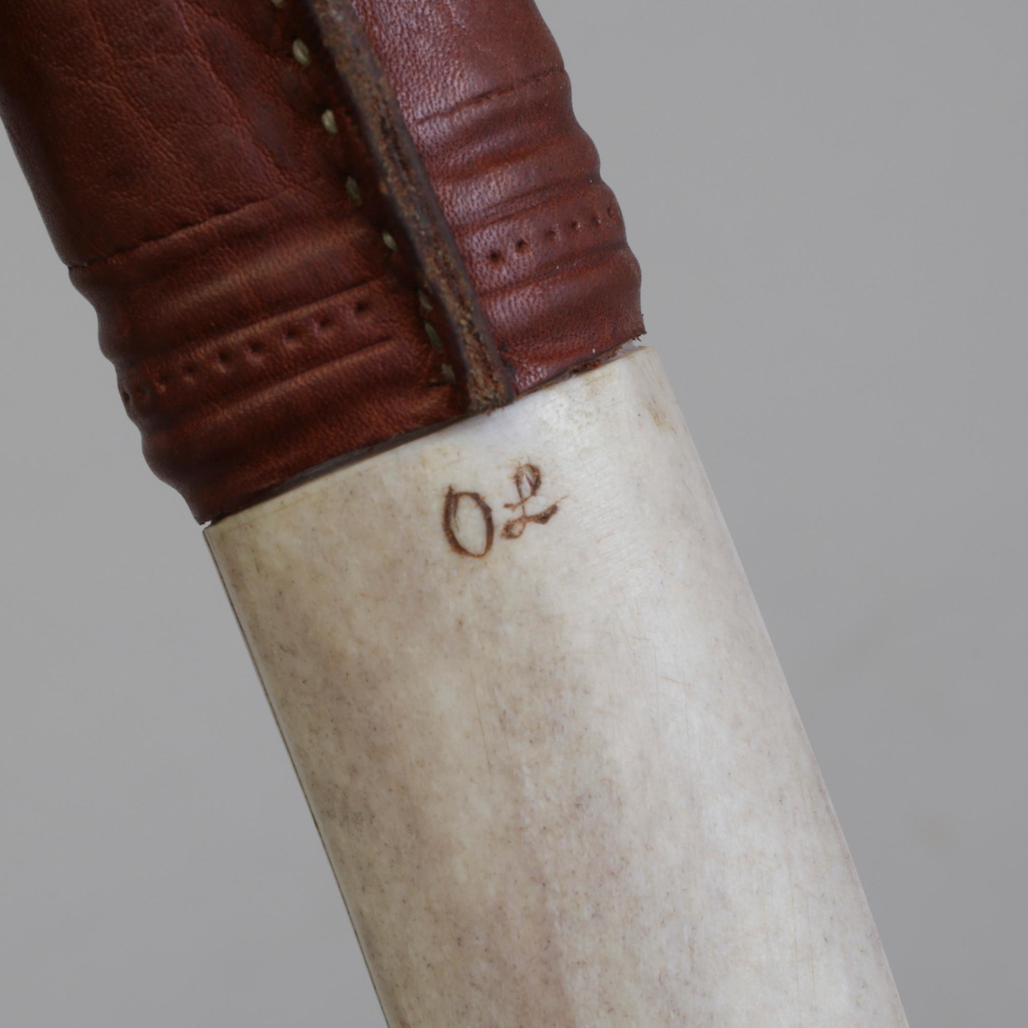 OLLE LUNDMARK, samekniv, renhorn, monogramsignerad OL.