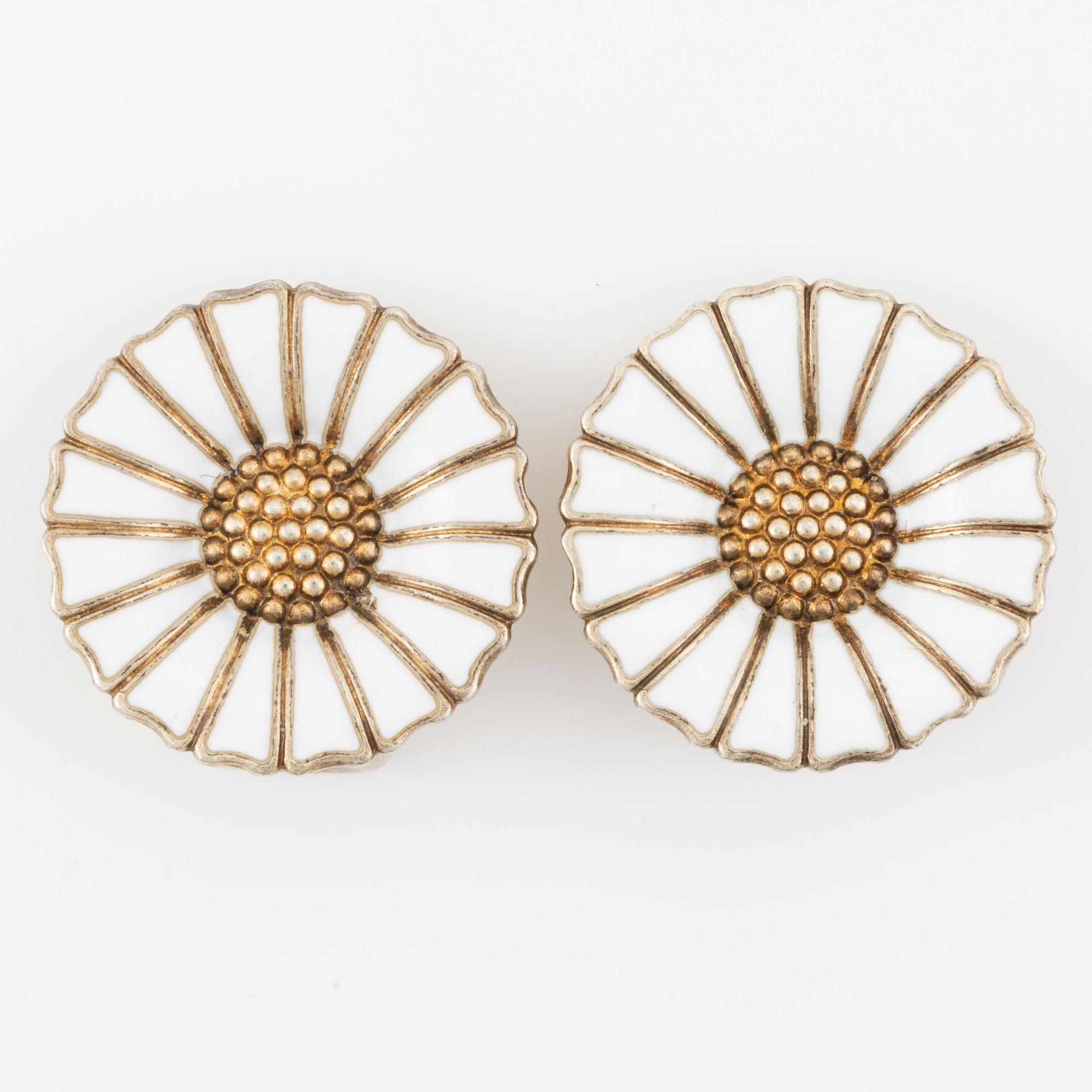 Earrings, a pair, gilded silver and enamel, A. Michelsen, Denmark.
