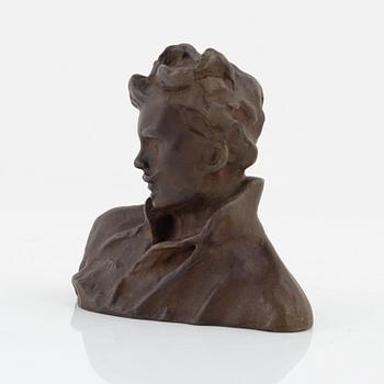 Carl Eldh, sculpture, bronze, signed. Height 9 cm.