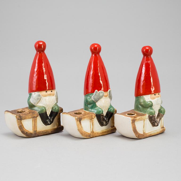 A set of three stoneware figurines by Lisa Larson for Gustavsberg.