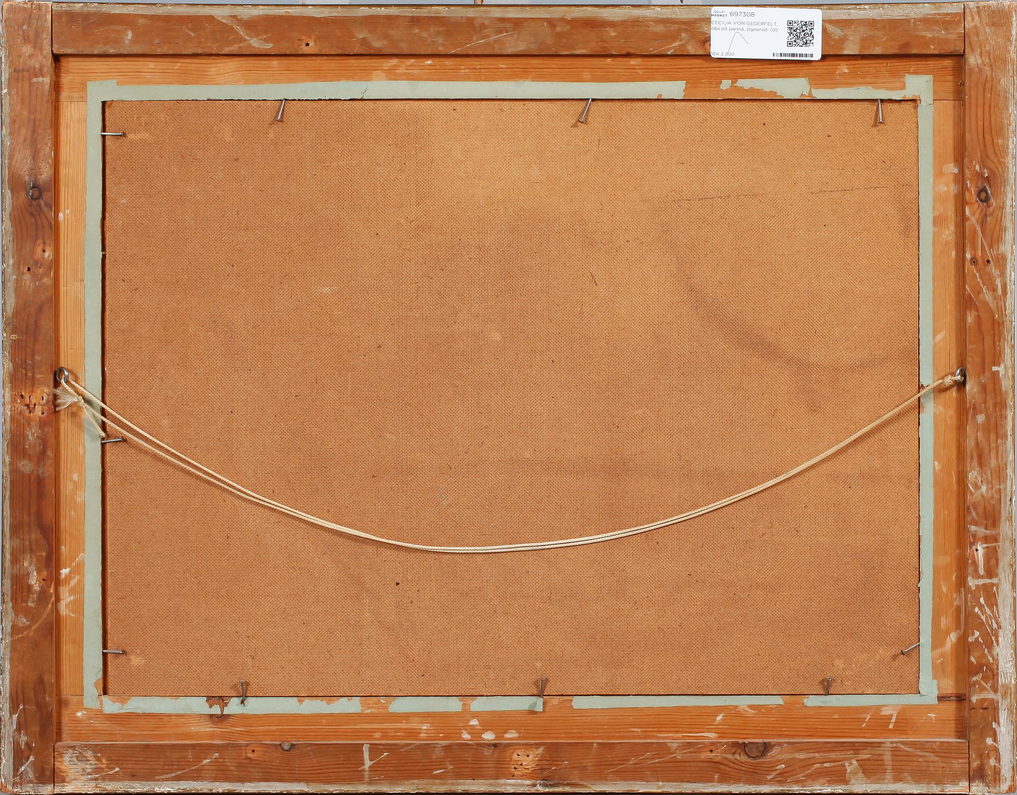 CECILIA VON GEGERFELT, olja på pannå, signerad.