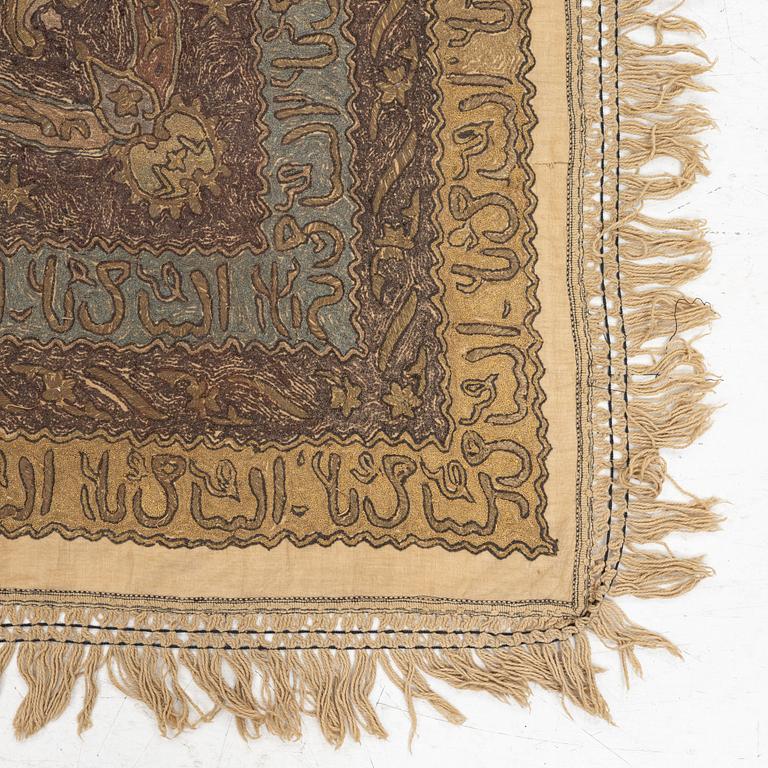 A Ottoman empire metal embroidery, c 120 x 109 cm last quarter 19th century.