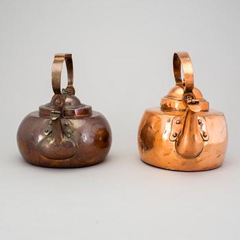 Two copper coffee pots 19th century.