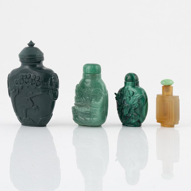 Eight snuff bottles, China, 20th century.