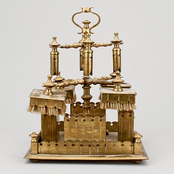 BRIDGESTÄLL med BORSTAR, mässing, 1900-tal.