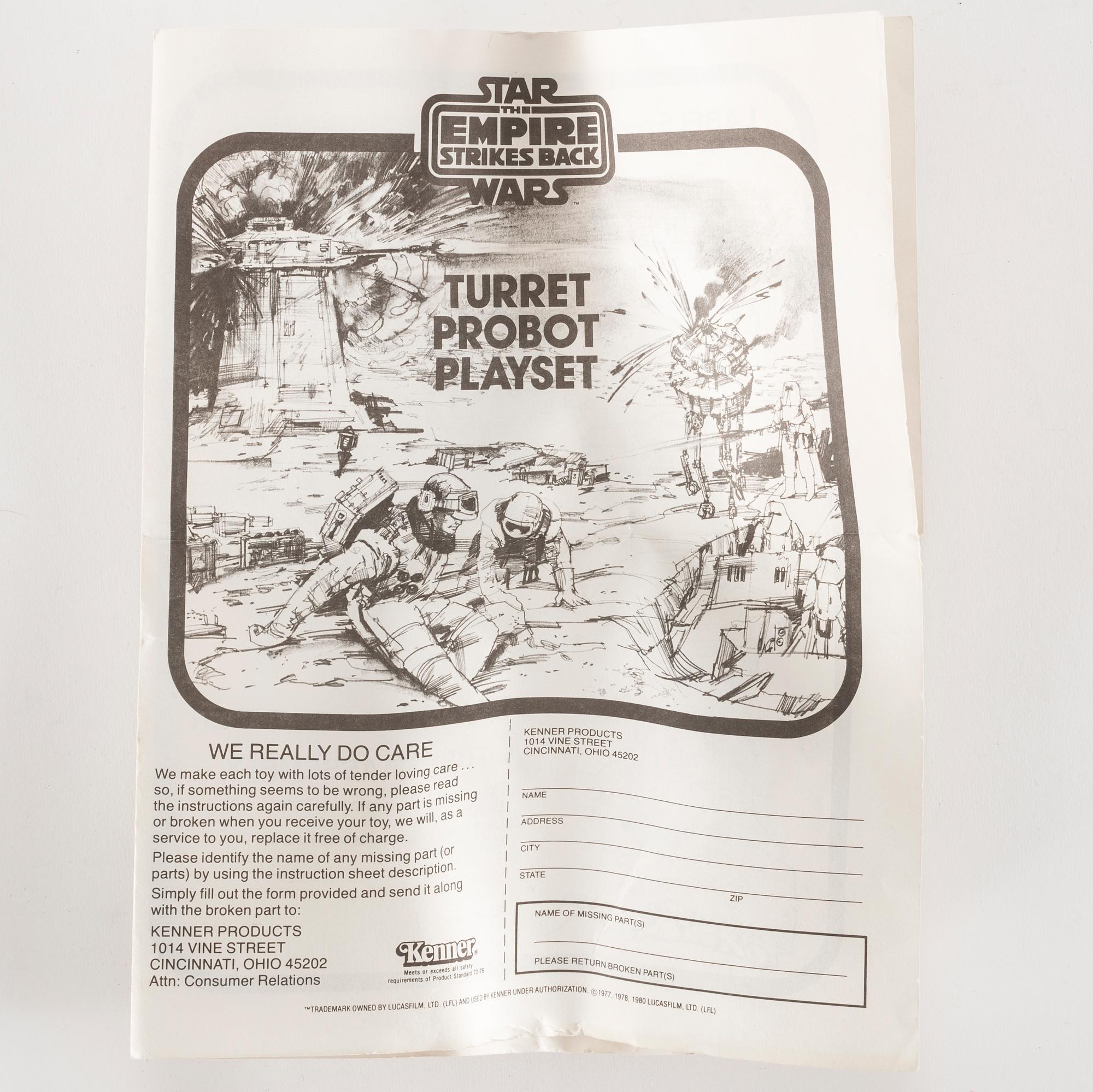 STAR WARS, Imperial attack base, Tauntaun samt Turret and probot playset, Empire Strikes Back, Kenner 1980-tal.