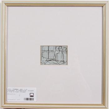 TÖRNEMAN, AXEL, 3 st, teckningar, en stämpelsign. Intygade á tergo av Algot Törneman.